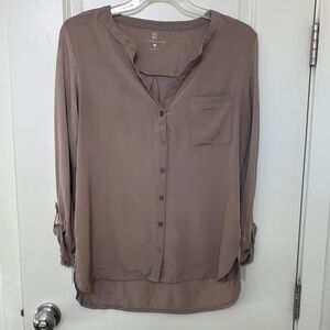 Women's Brown Button-Up Blouse